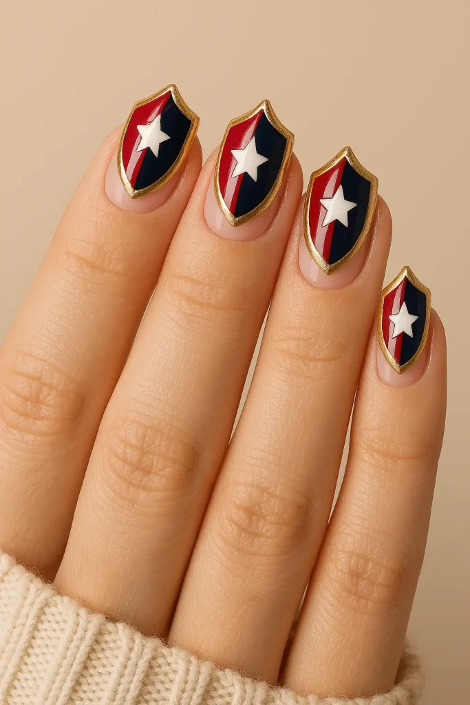 Shield-Inspired Nails