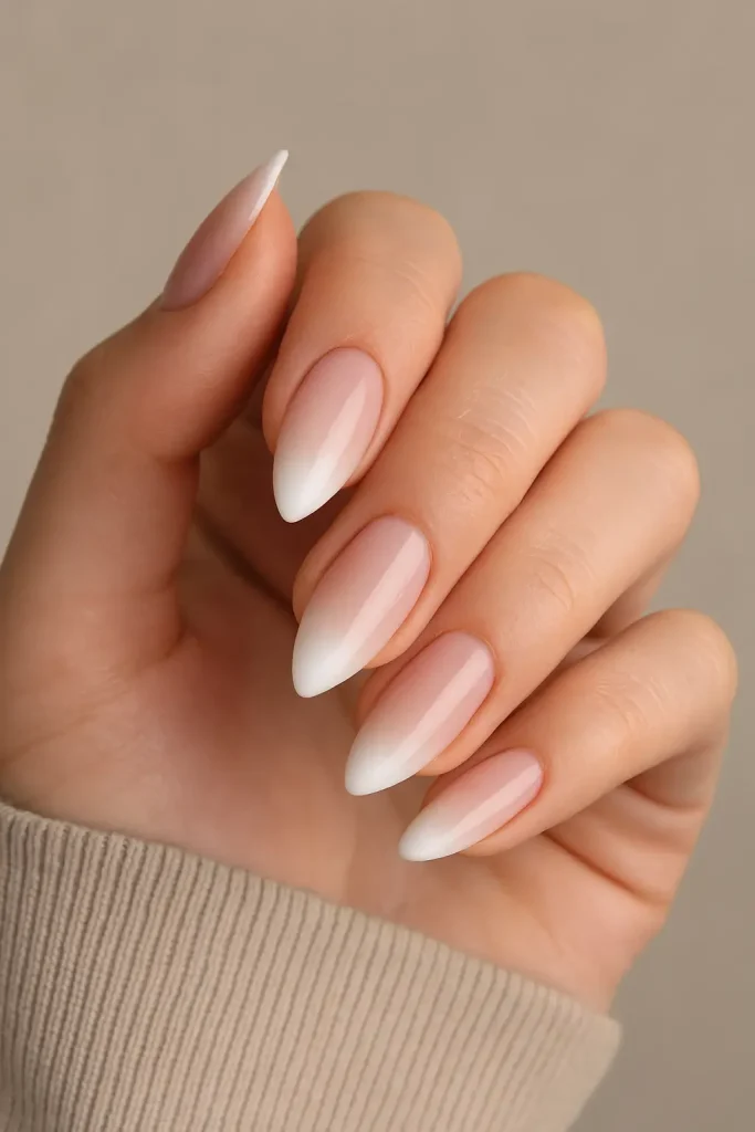 Ombre French Tips Almond Nails
