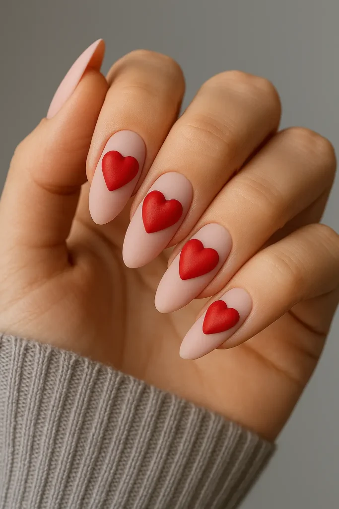 Heart-Shaped 3D Nail Designs