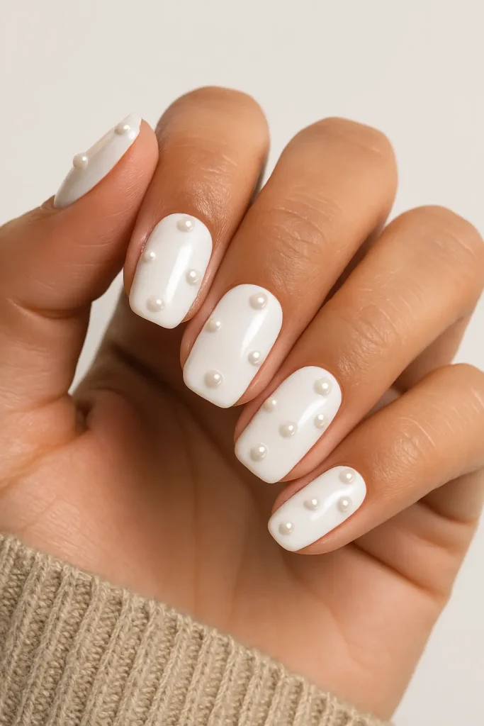 Pearl-Embellished Nails