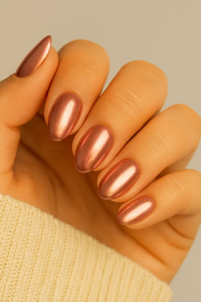 Rose Gold Chrome Nails