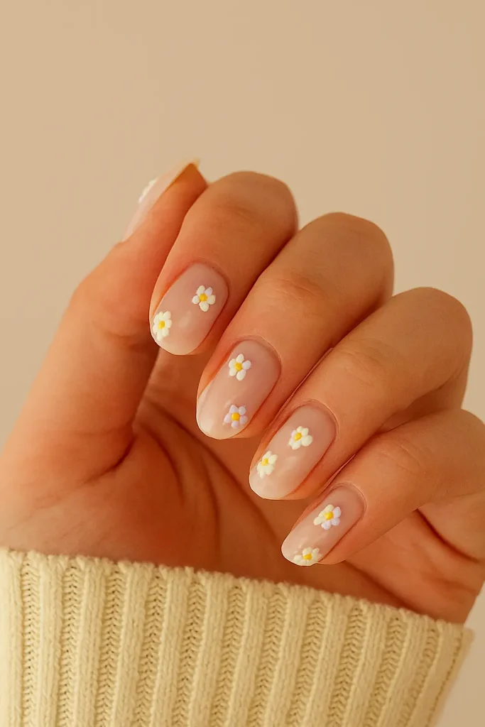 Minimalist Floral 3D Nails