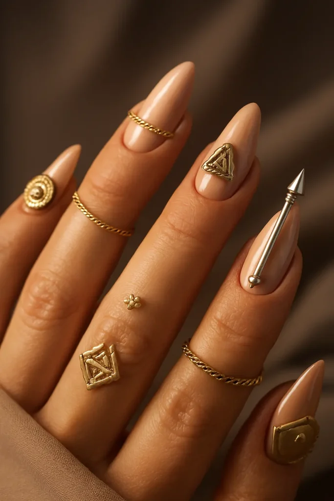 Glossy Nude with 3D Accents