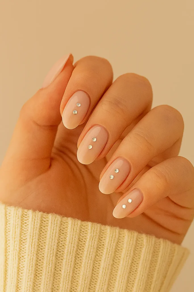 Simple 3D Nail Designs with Rhinestones