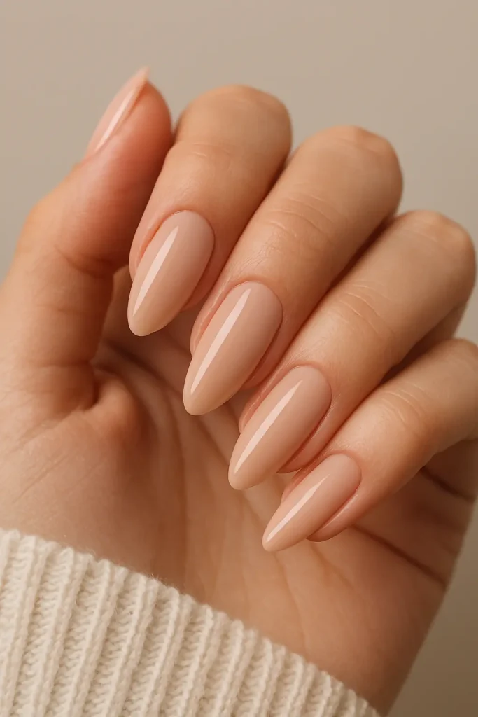 Classic Nude Almond Nails