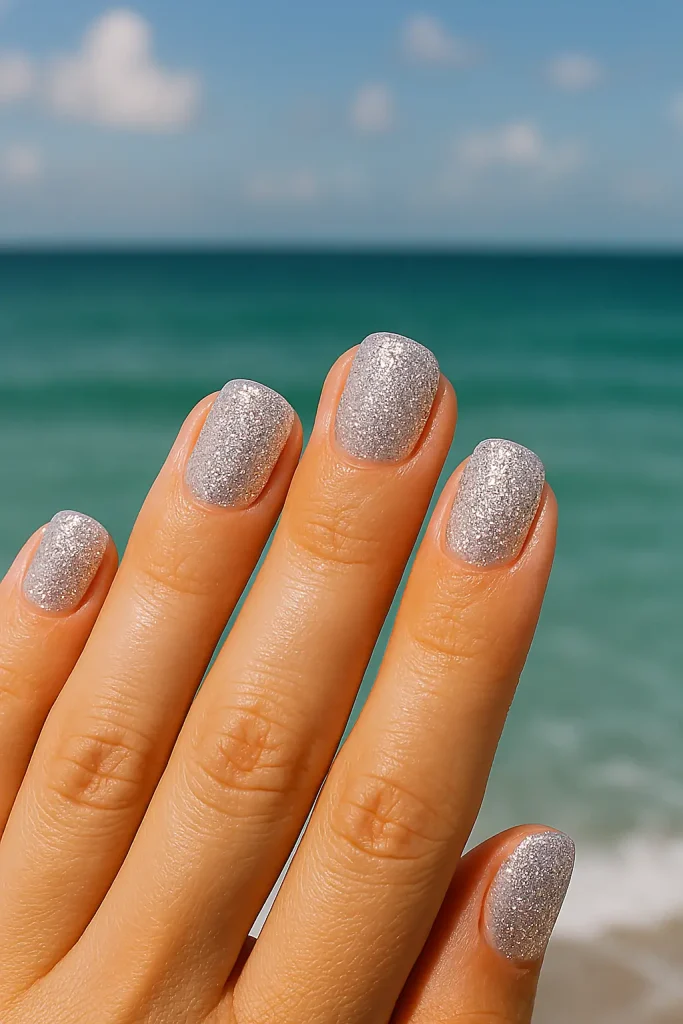 Chic Short Glitter Nails