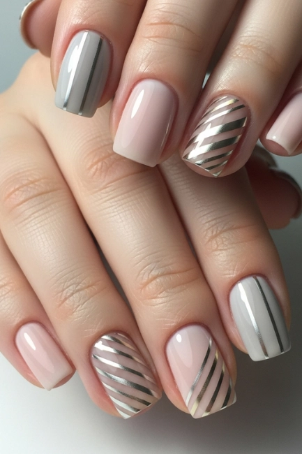 Minimalist Metallic Stripes