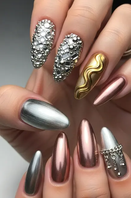 Metallic Nail Art Inspirations