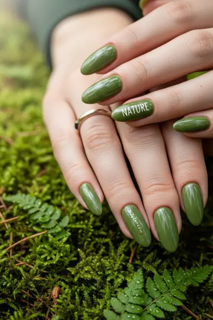 Olive Green for Nature-Inspired Nails