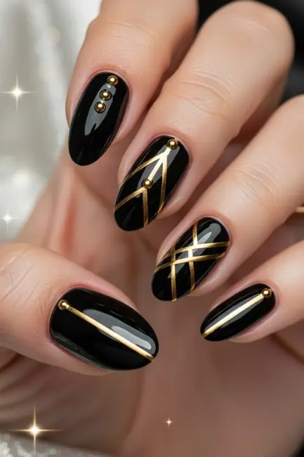 Metallic Accents for Glamorous Short Nails
