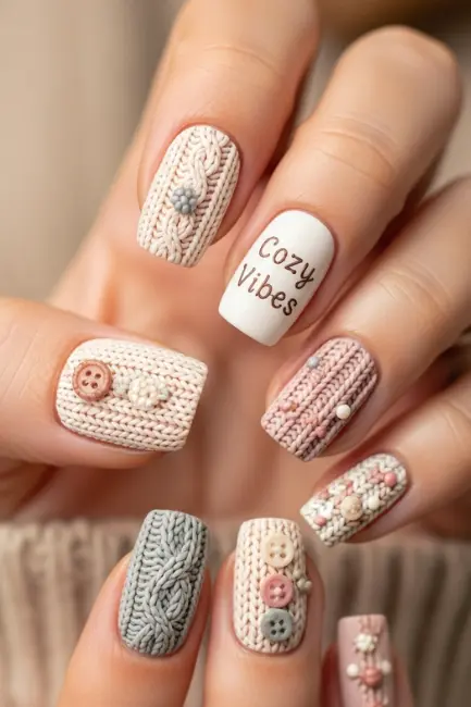 Cozy Sweater-Inspired Nail Textures