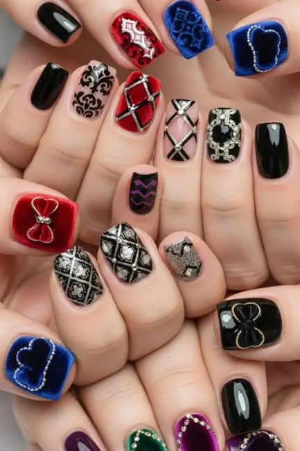 Bold Velvet Nail Art Ideas