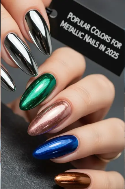 Popular Colors for Metallic Nails in 2025