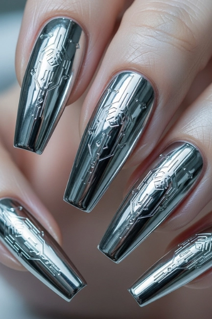 Long Metallic Coffin Nails