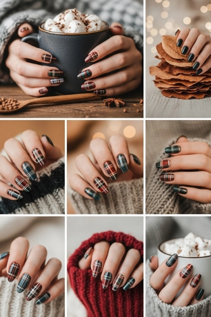 Cozy Plaid Nail Art