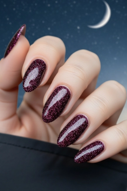 Burgundy Almond Nails for Autumn Nights
