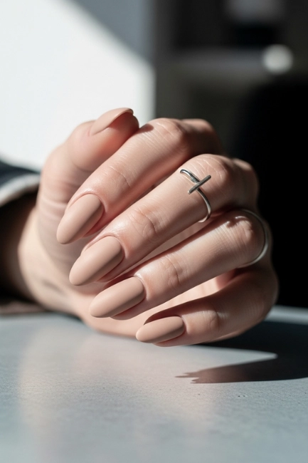 Matte Almond Nails for a Modern Touch