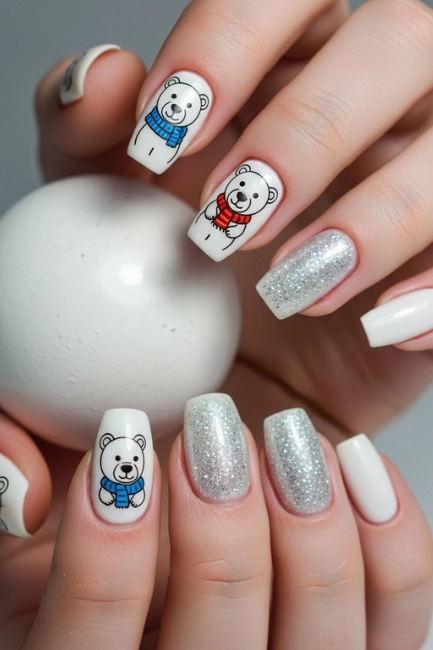 Polar Bear Winter Nails