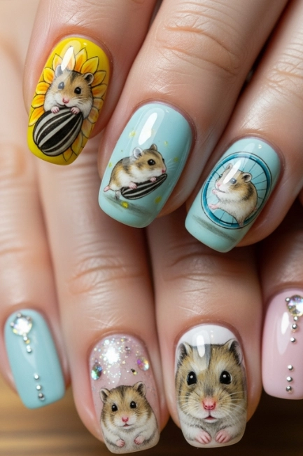 Hamster Nail Art Designs