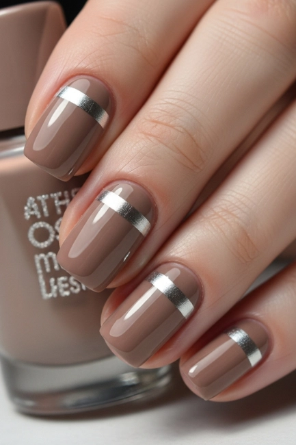metallic tan lines nails