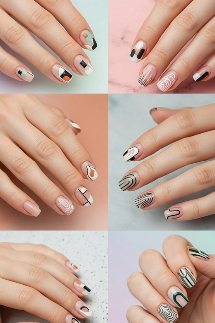 Negative Space Abstract Nail Designs