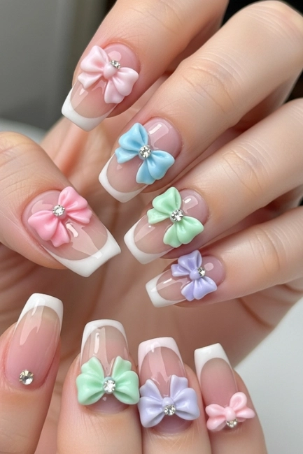 3D Bow Nail Art for a Cute Finish