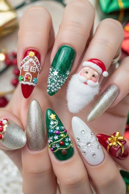 Festive 3D Nail Art for Holidays