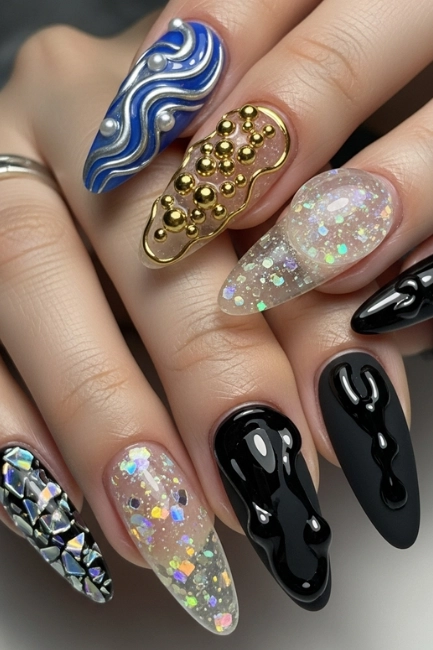 3D Abstract Nail Art for Trendsetters