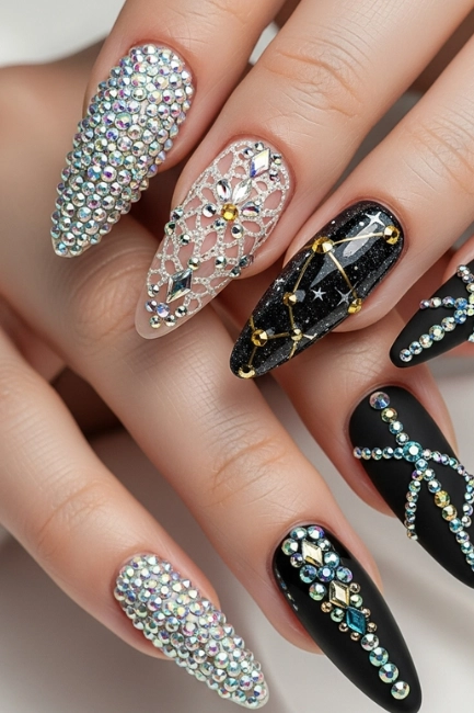 Rhinestone Nail Details
