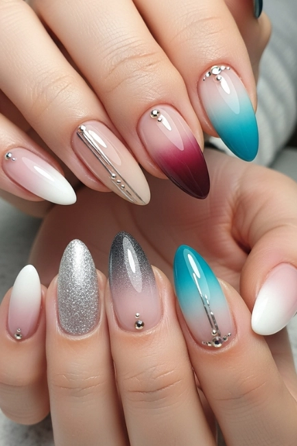 Ombre Almond Nail Design