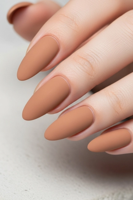 Matte Almond Nail Look