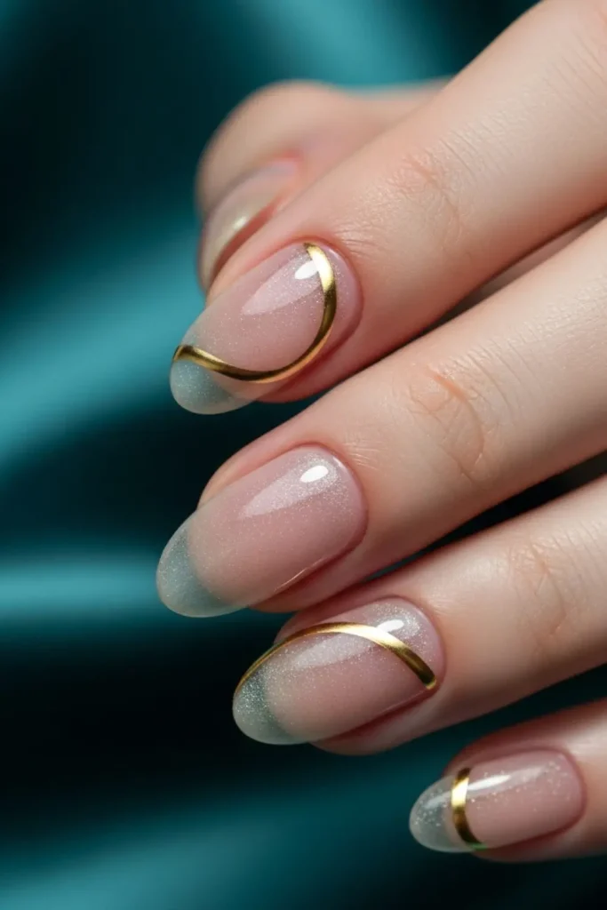 Minimalist Nude Metallic Stripes