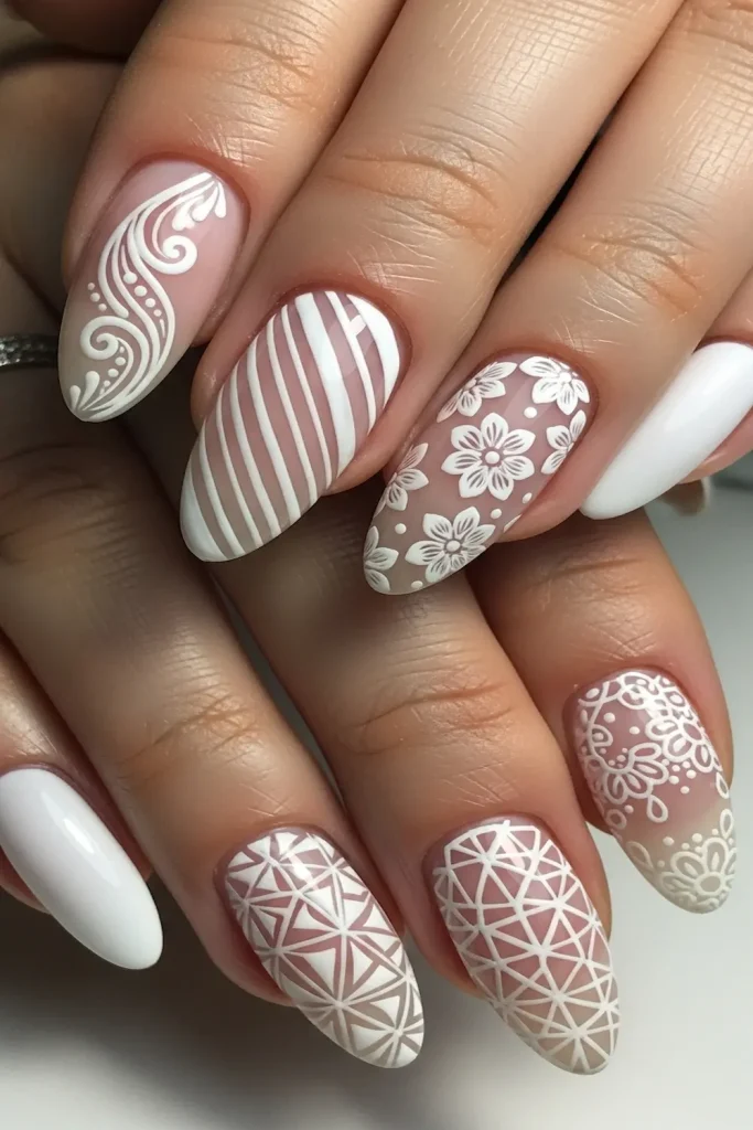 Elegant White Nails