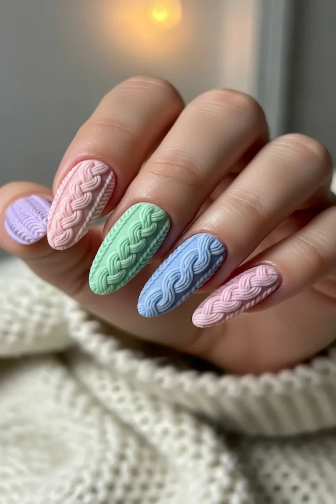 Sweater-Inspired Nail Art