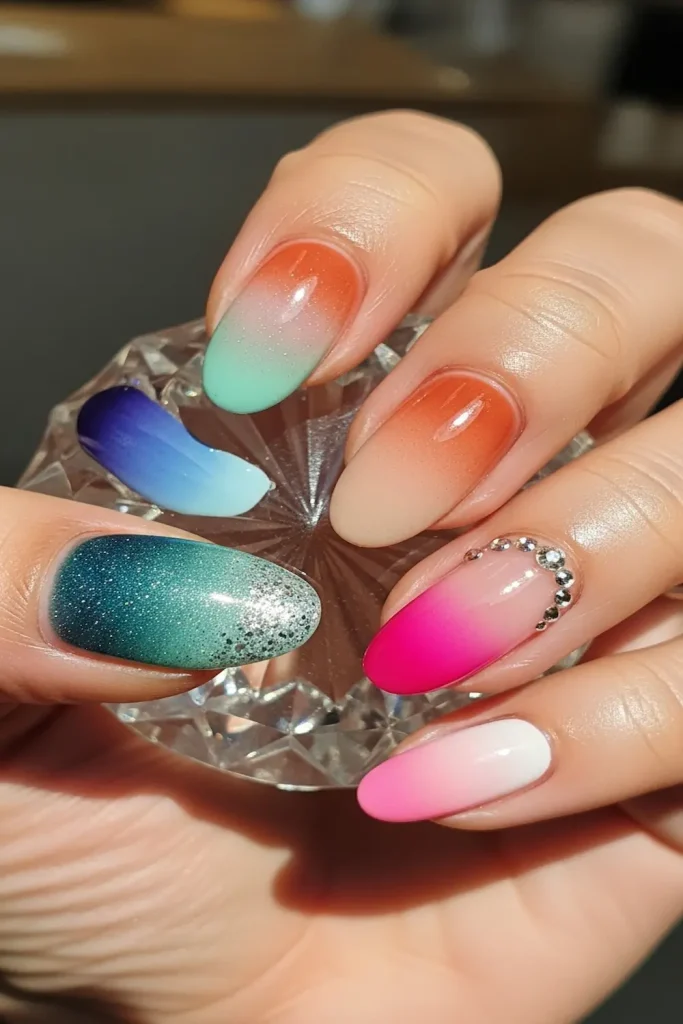 Ombre Short Nail Designs