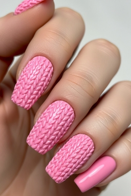 pink 3d nail designs