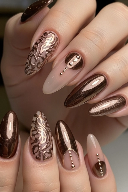 Mixing Brown Metallic with Nude Tones