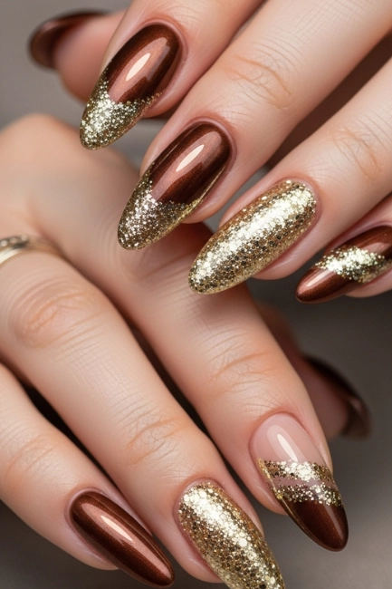 Glitter and Brown Metallic Combos