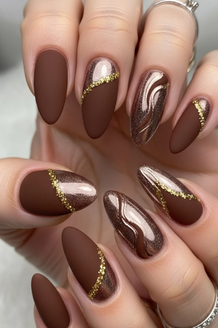 Matte and Metallic Brown Fusion