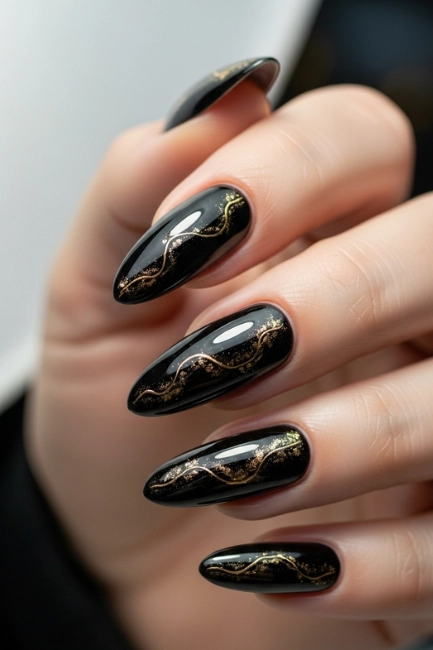 Metallic Black with Gold Hints