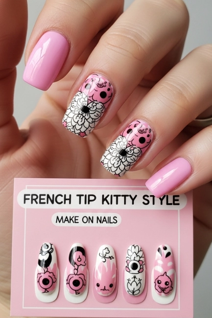 French Tip Kitty Style