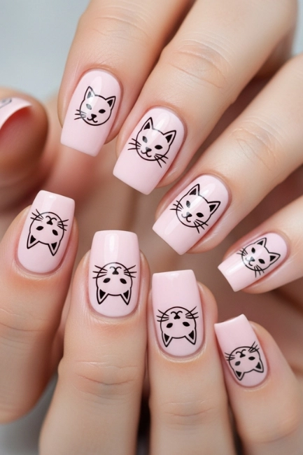 Minimalist Kitty Outlines