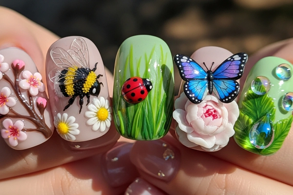 12 Cute Spring 3D Nail Designs for a Fresh Look