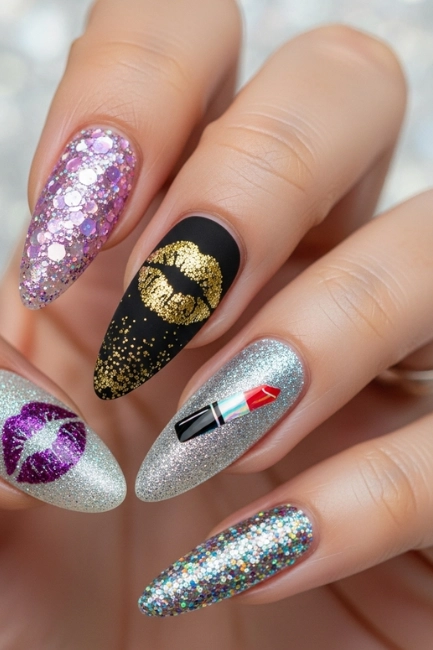 Glittery Kiss Marks