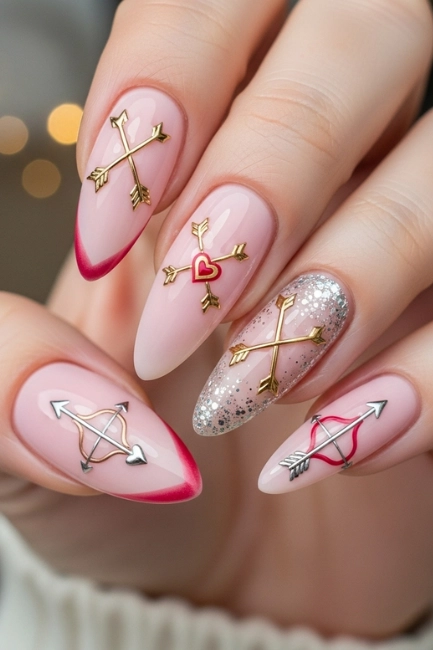 Cupid Arrow Nail Art
