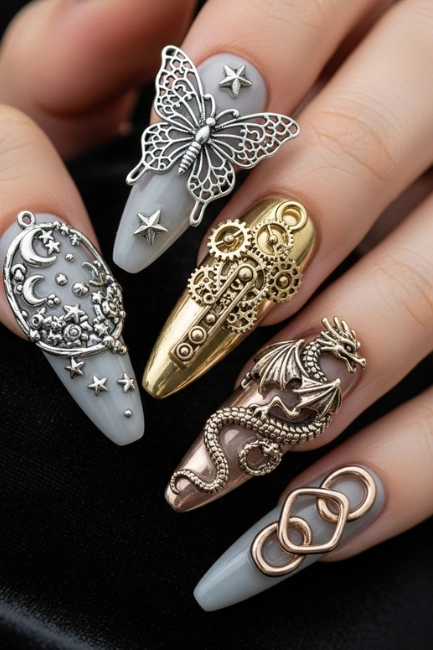 Metallic 3D Charms