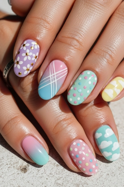 Pastel Short Nail Designs for a Soft Touch