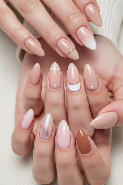 neutral almond nail