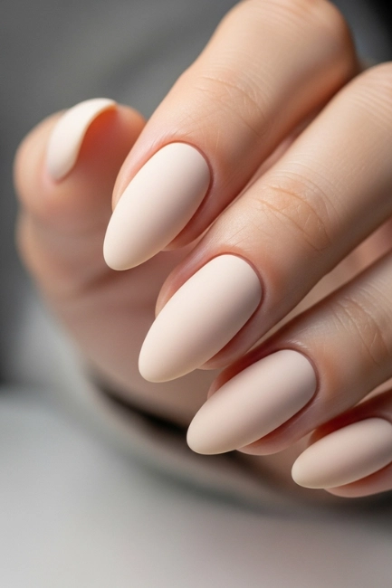 Soft Beige Matte Nails
