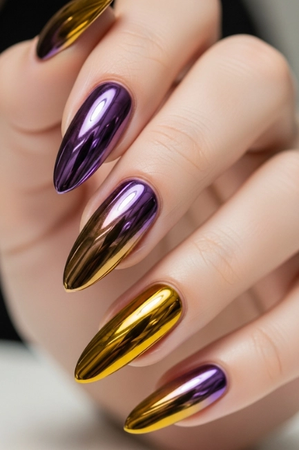 Metallic Gradient Nails